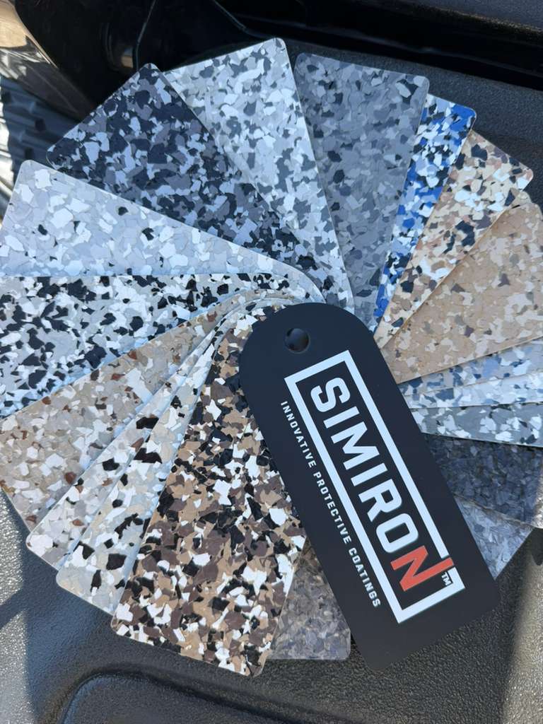 Epoxy flake color sample options